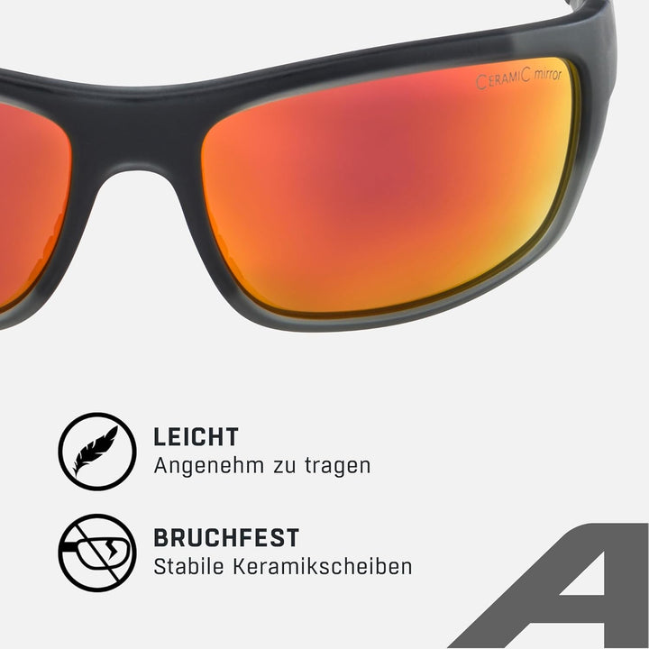 ALPINA TESTIDO - Verspiegelte und Bruchsichere Sport- & Fahrradbrille Mit 100% UV-Schutz Für Erwachs