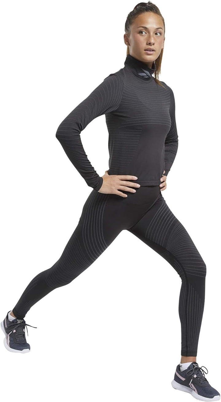 Reebok Damen Ts Thermowarm Smls Ls Nahtlos XS Schwarz, XS Schwarz