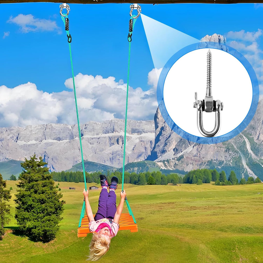 DAJAVE 4 Stück Hängende Schraube, Schwerlast 180° Schaukelhaken, 304 Edelstahl Schaukelhaken für Hol