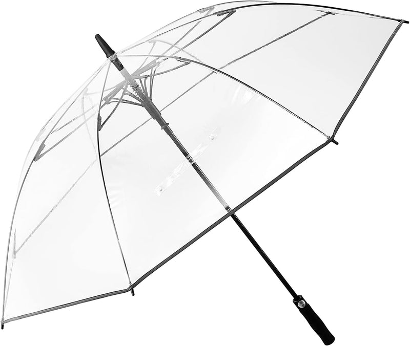 G4Free 62 Inch Klarer Golfschirm Transparenter Grosser Langer Regenschirm Automatik Öffnen Übergross