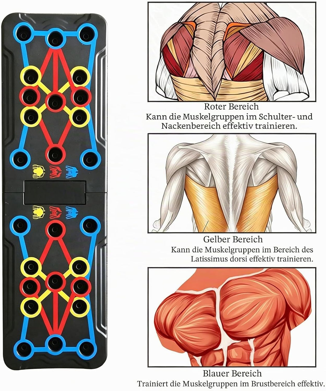 Liegestützgriffe Liegestütz Hochschiebbares Brett, Multifunktions Faltbare Liegestützen Stange, Kraf