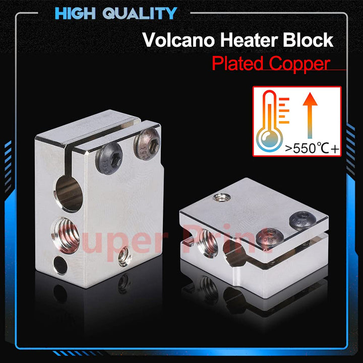 Super Print Volcano Heizblock plattierter Kupfer with Silicone Sock for Volcano Hotend,Prusa i3 Hote