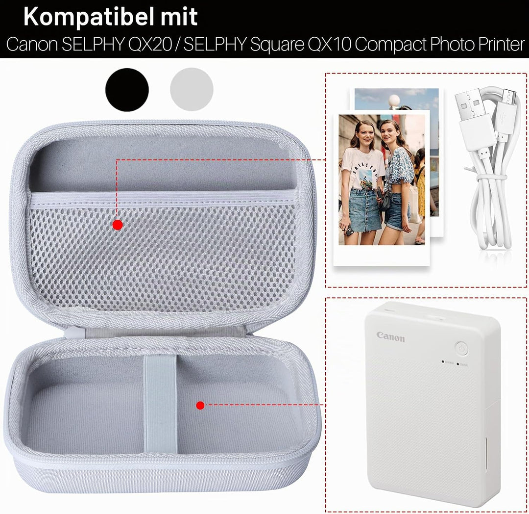 Hart Schutz Hülle Etui für Canon SELPHY QX20 / SELPHY Square QX10 Mobiler Fotodrucker (Weiss), Wei&amp;