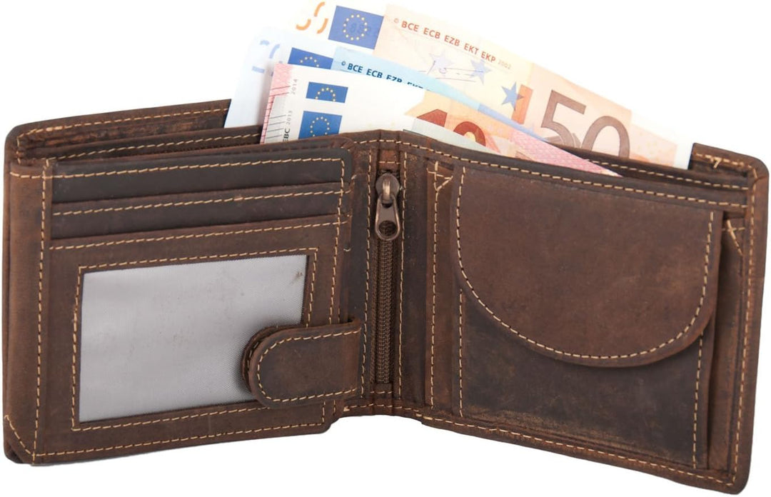 Greenburry VINTAGE 1796-25 Leder Herren Geldbörse | Brieftasche | Portemonnaie in Braun