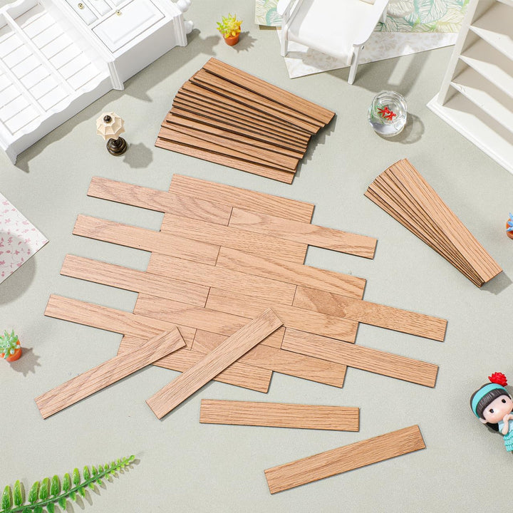 DOITOOL Mini-Puppenhaus-Bodenbelag im Massstab 1:12, 40 Stück, Mini-Puppenhaus-Bodenbretter, selbstk