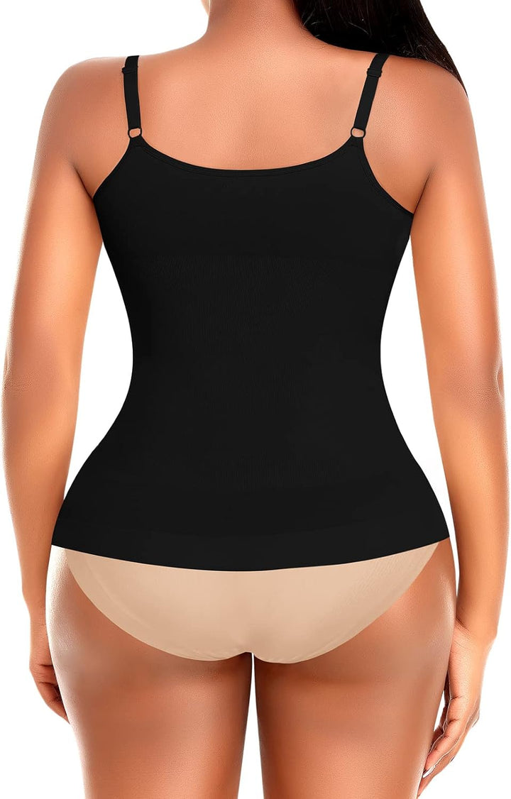 YARRCO Damen Shape Unterhemd Bauchweg Tanktop Shapewear Trägertop Spaghettiträger Shaping BH Hemd Bo
