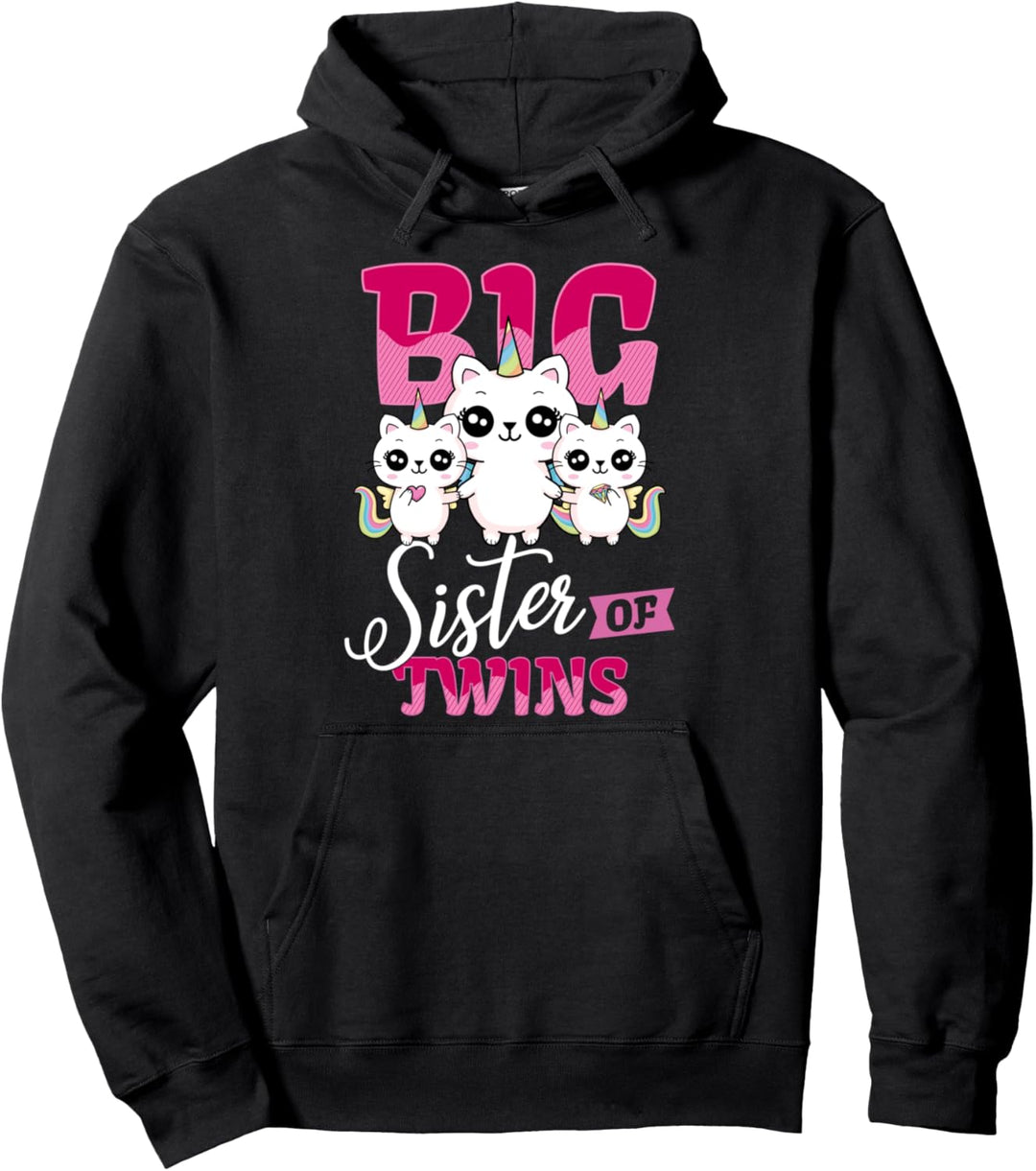 Grosse Schwester von Zwillingen - Einhorn Mädchen Geschenk Pullover Hoodie