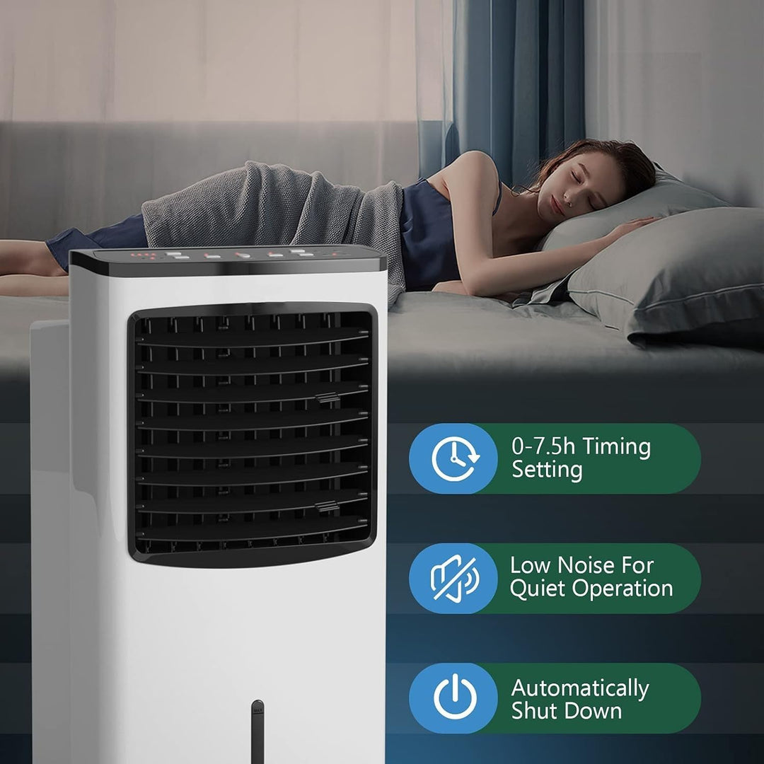RELAX4LIFE 3 in 1 Mobile Klimaanlage, Ventilator mit Fernbedienung &amp; 2 Kühlakkus, 75W Klimagerät mit