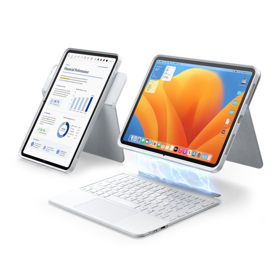 HOU iPad A16/10. Generation Case mit Tastatur, Drehbare und Abnehmbare Tastatur für iPad 11/10, Elas