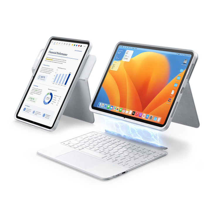 HOU iPad A16/10. Generation Case mit Tastatur, Drehbare und Abnehmbare Tastatur für iPad 11/10, Elas
