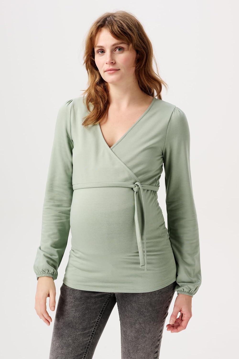 Noppies Damen Top Foshan Nursing Long Sleeve T-Shirt 44 Iceberg Green - N129, 44 Iceberg Green - N12