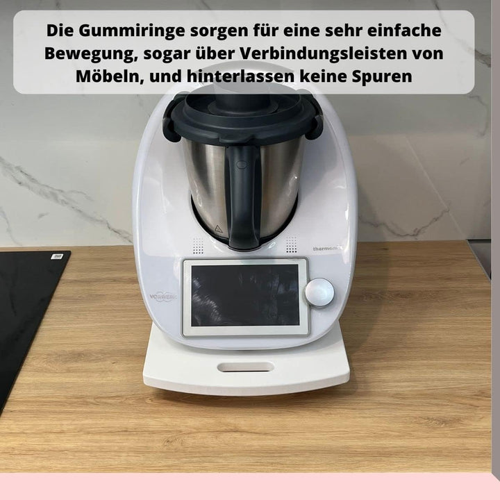 Gleitbrett für den Thermomix TM5 TM6 Rollbrett Slider müheloses Verschieben & sicherer Stand (Weiss