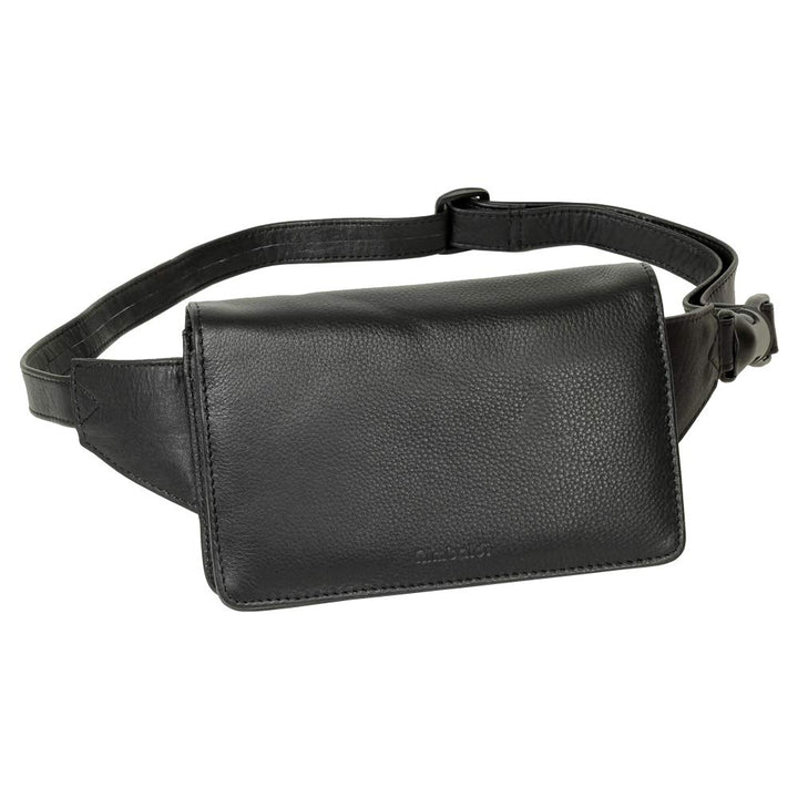 Luxus Leder Gürteltasche Bauchtasche Hüfttasche Voll-Leder Ausstattung schwarz