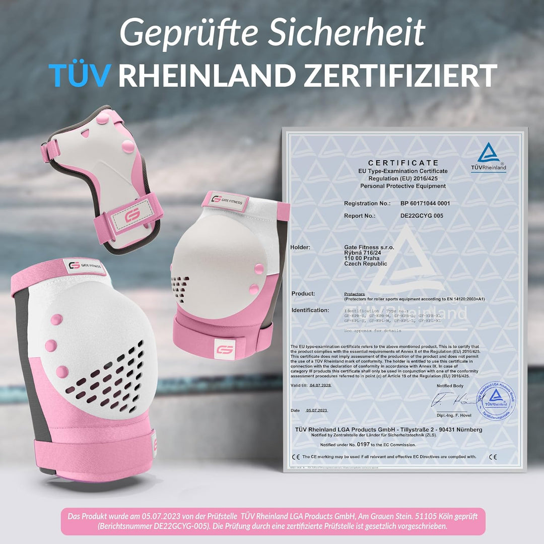 GATE FITNESS® Protektoren Set für Kinde &amp; Erwachsene - Schutzausrüstung Set [6 Teilen] Knieschützer