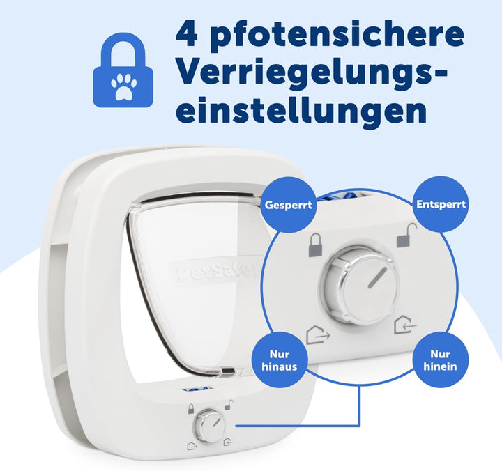 PetSafe - Grosse Katzenklappe - Für Türen im Innen- & Aussenbereich - 4 Verschlussoptionen & Sanft S