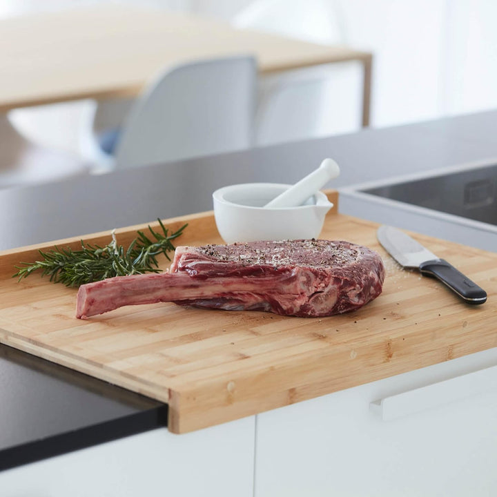 Arbeitsfläche Schneidebrett aus Bambus Holz, Küche zubehör zum Brot, Fleisch, Obst und Gemüse schnei