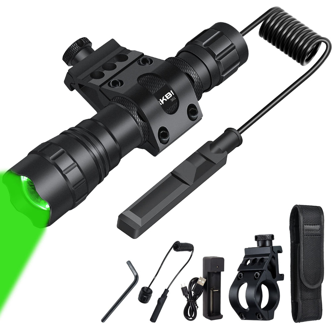 DARKBEAM Grünes licht Taschenlampe LED Aufladbar USB, hohe Lumen Zoomable Grüne Taschenlampen Tragba