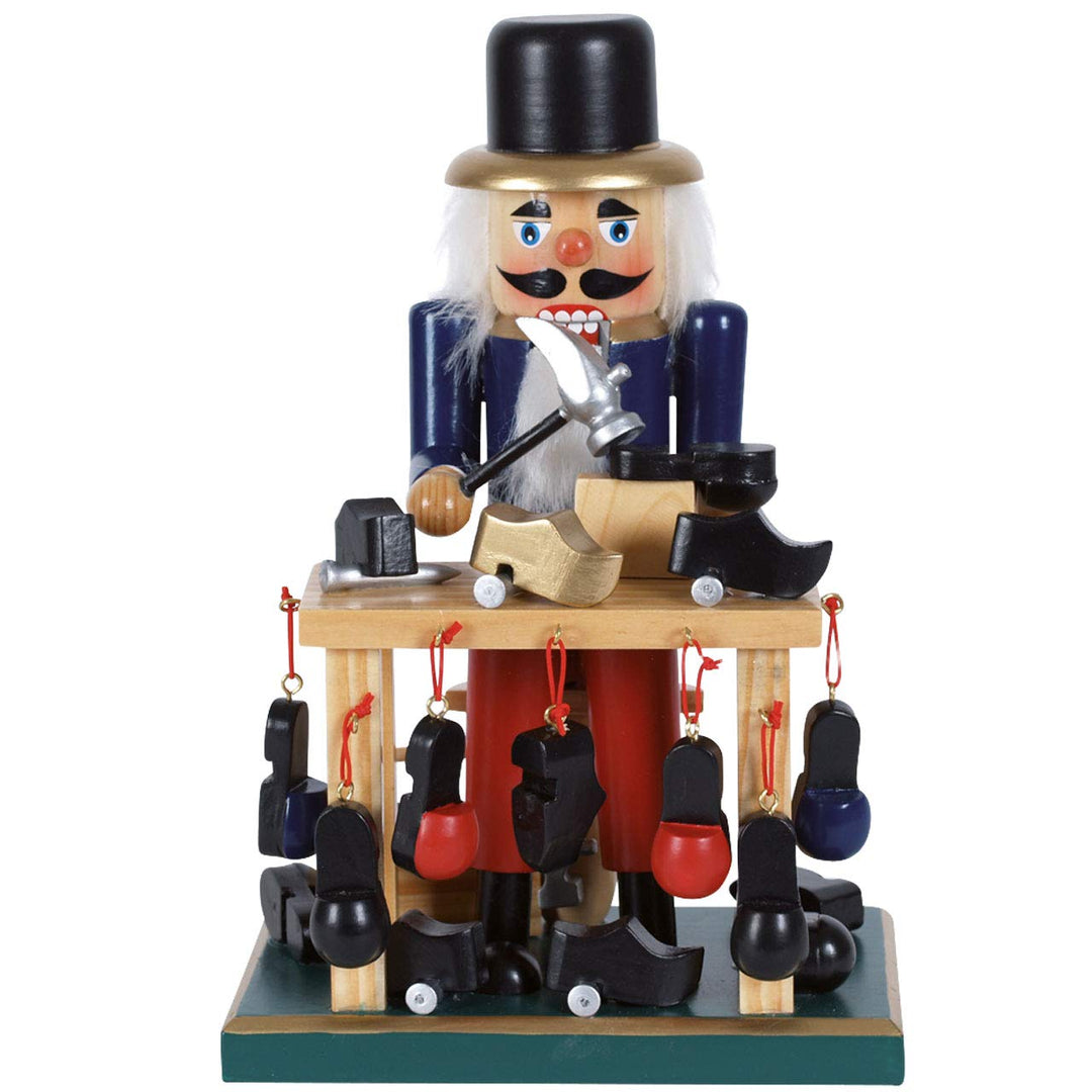 Nussknacker Kunsthandwerks-Stil Schuhmacher mit Tisch Mehrfarbig / 24 cm/weihnachtlicher Nussknacker