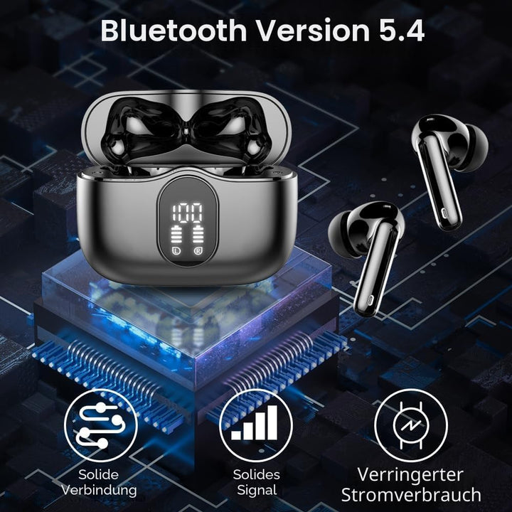 Bluetooth Kopfhörer, Kopfhörer Kabellos Bluetooth 5.3 Sport In Ear Kopfhörer mit 4 Mikrofon, 40 std