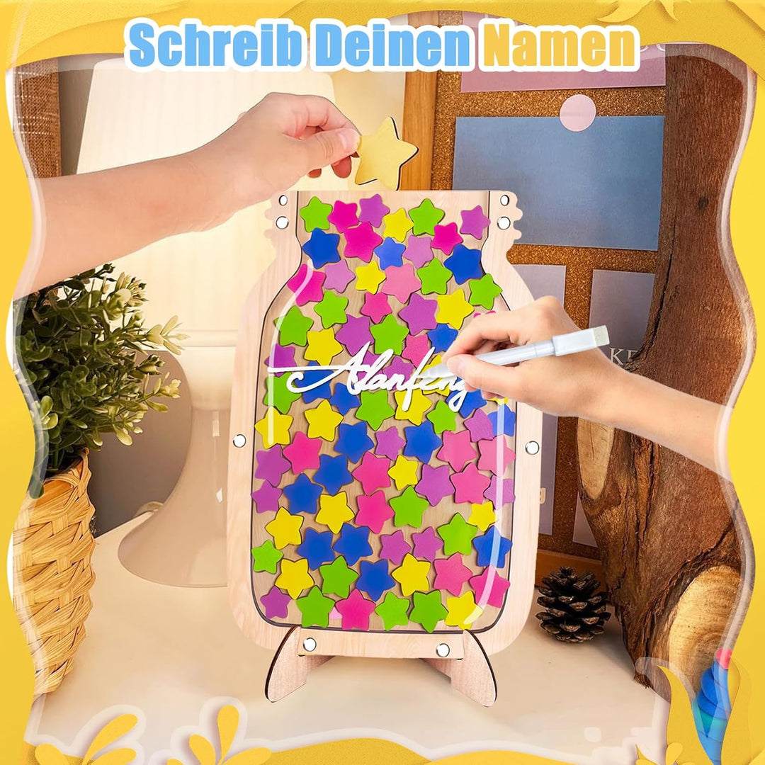 CMBPNNGS Magnetisch Belohnungsglas fur Kinder, Belohnungssystem mit 100 Sternen, Reward Jar Klassenz