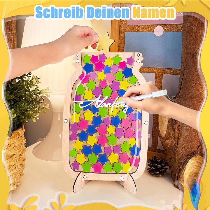 CMBPNNGS Magnetisch Belohnungsglas fur Kinder, Belohnungssystem mit 100 Sternen, Reward Jar Klassenz