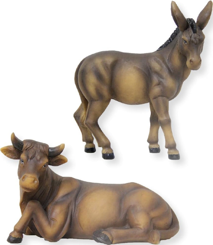 FADEDA 2X Ochs und Esel/Höhe:16 cm/handbemalt/detailgetreue Krippen Figuren - Weihnachten Tisch Deko