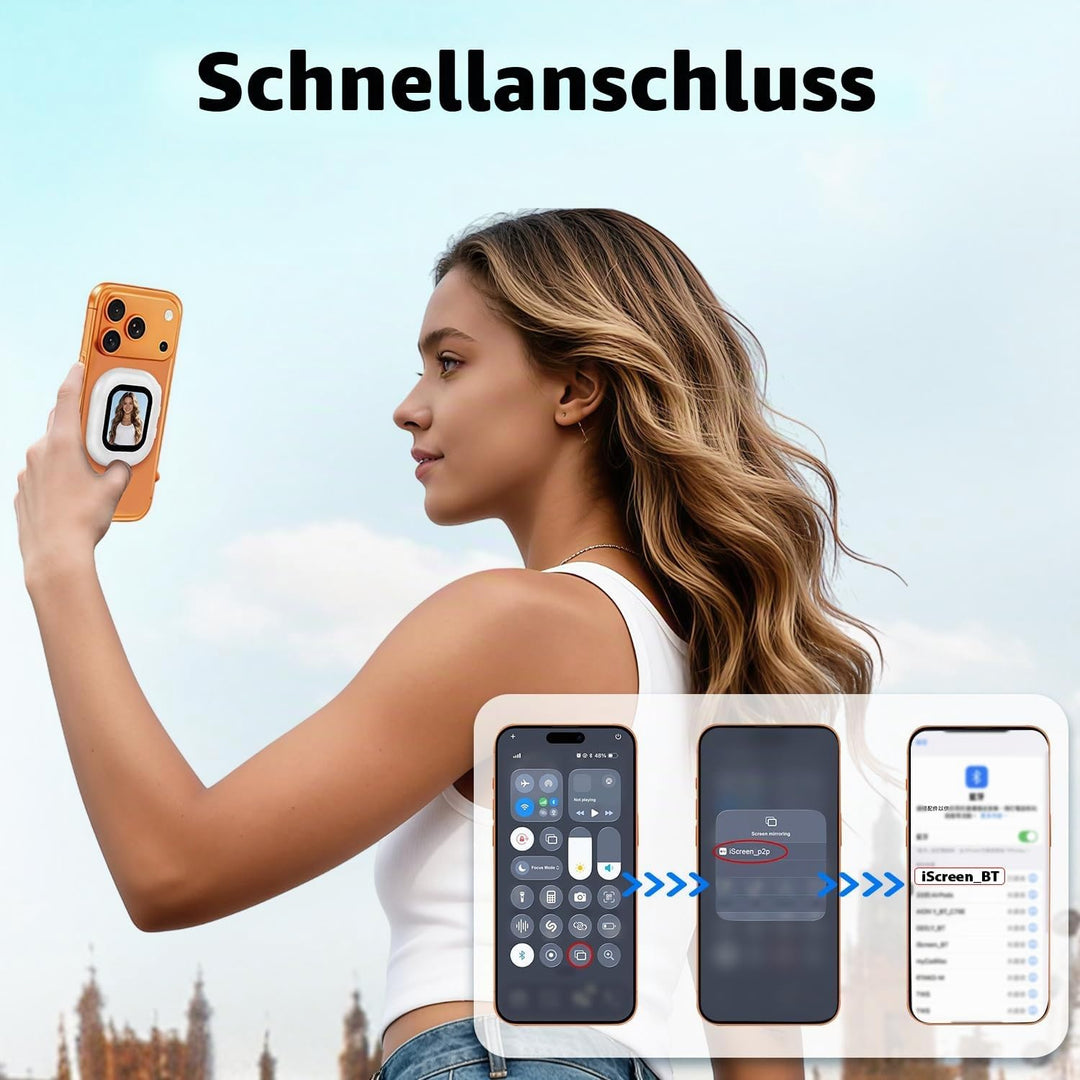 RUIZHI Handy Selfie Monitor, Magnetischer Smartphone Rückkamera Magnetisch Vlog Bildschirm für iPhon