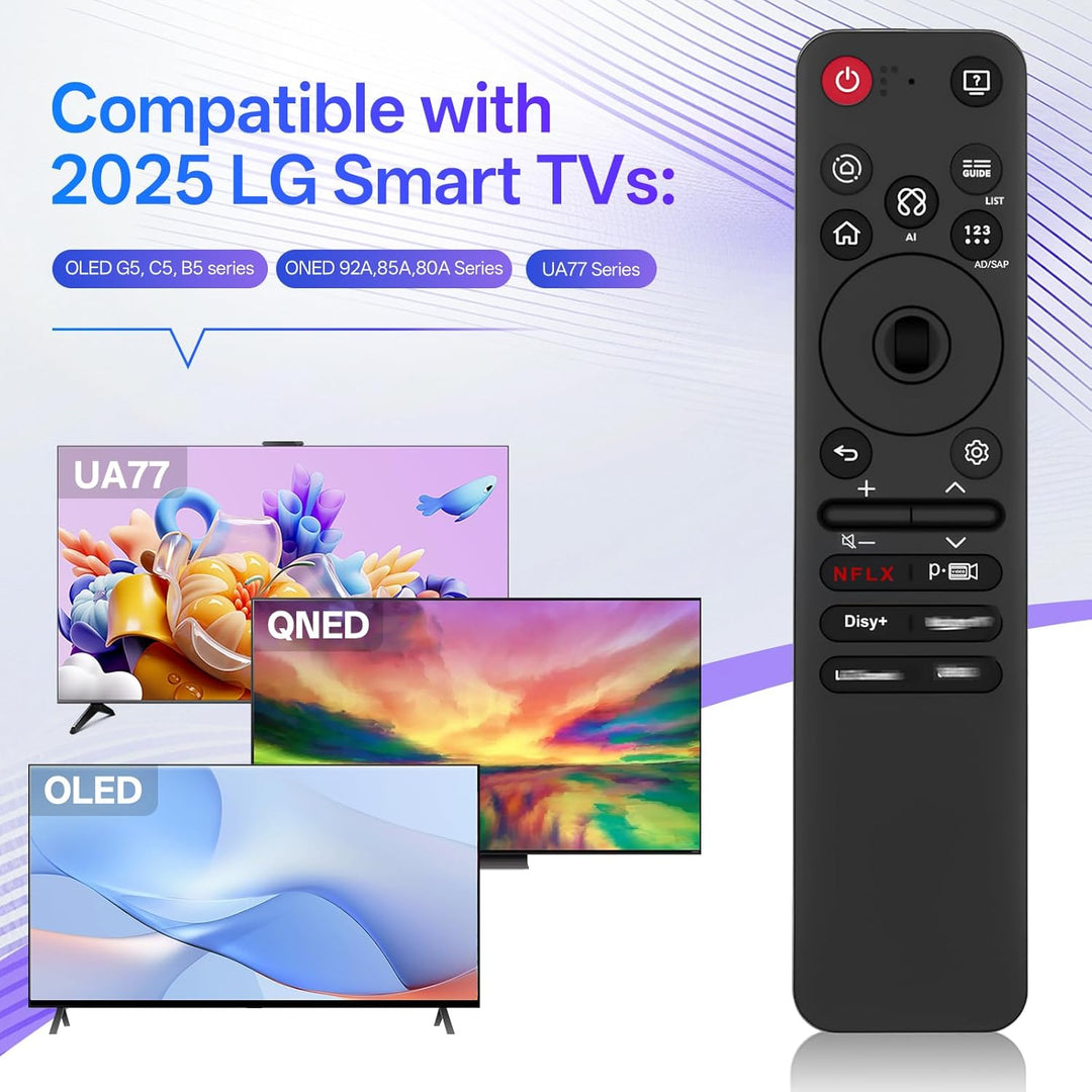 AI Magic Fernbedienung für LG Smart TV – Ersatzsteuerung für LG WebOS TV 2019-2025, OLED, QNED, UHD,