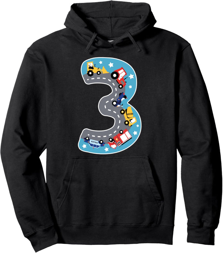 3. Geburtstag | 3 Jahre Junge Bagger Shirt | Baustelle Pullover Hoodie