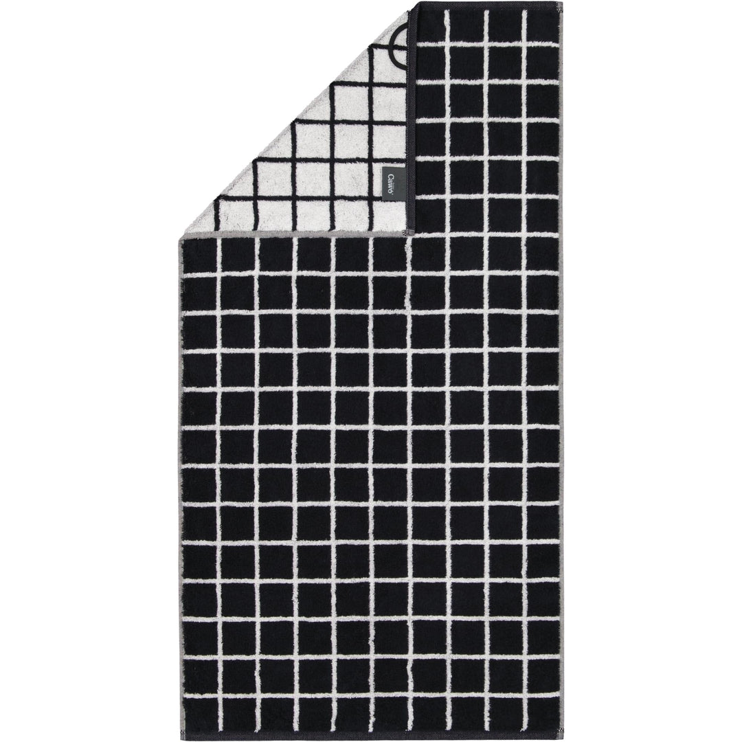 Cawö Home Handtücher Zoom Karo 123 schwarz - 97 Waschhandschuh 16x22 cm, Waschhandschuh 16x22 cm