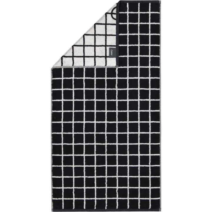 Cawö Home Handtücher Zoom Karo 123 schwarz - 97 Waschhandschuh 16x22 cm, Waschhandschuh 16x22 cm