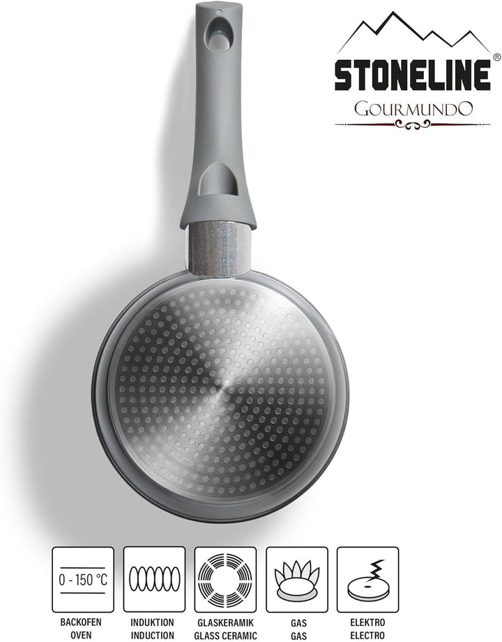 STONELINE Gourmundo Bratpfanne, 16 cm, antihaftbeschichtete Pfanne mit echten Steinpartikeln, alle H