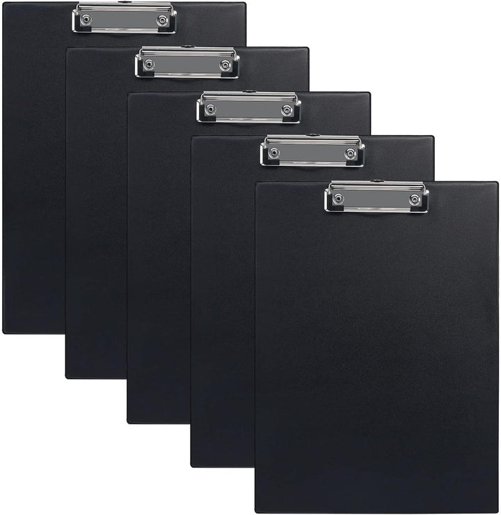 (5 Stück) Klemmbrett A4, Schreibbrett Klemmbretter mit Metalklemme und Aufhängeose, Clipboard Klemmb