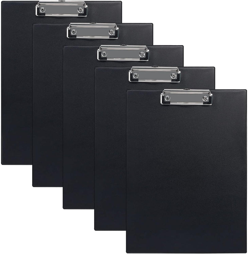 (5 Stück) Klemmbrett A4, Schreibbrett Klemmbretter mit Metalklemme und Aufhängeose, Clipboard Klemmb
