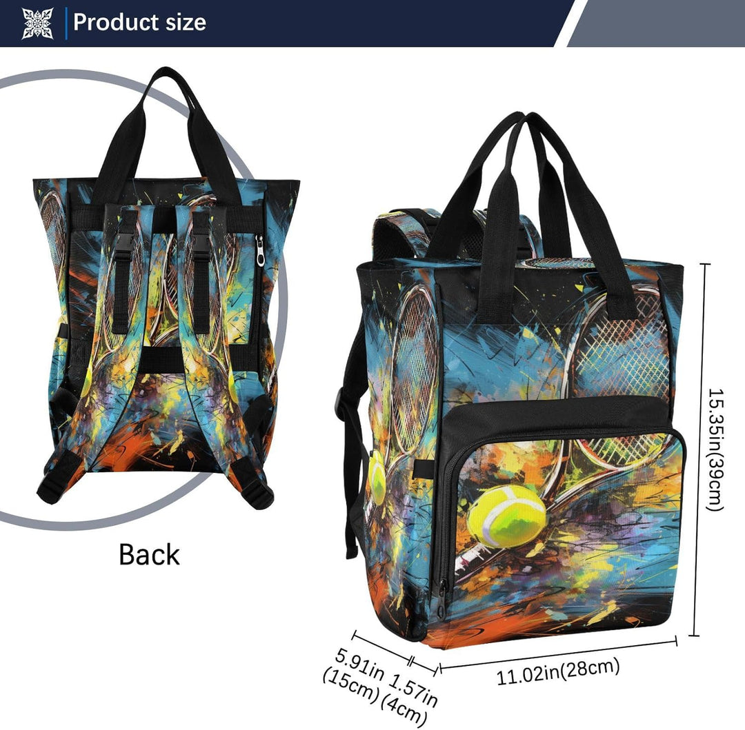 Ausgefallenes Kunstwerk Tennis Wickeltasche,Reiserucksack,Grosse Kapazität,Tragetasche für Mütter,fü
