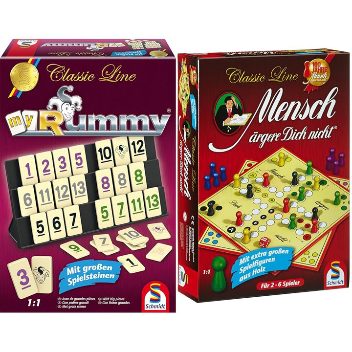 Schmidt Spiele 49282 - Classic Line MyRummy, Legespiel mit grossen Spielsteinen & 49085 Classic Line