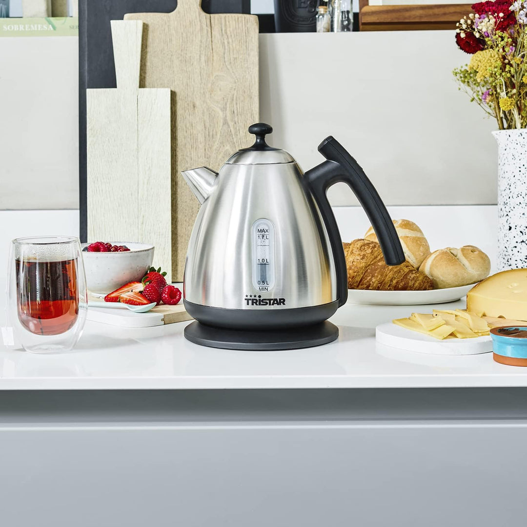 Tristar Wasserkocher - Thermostat, 1,7 L, 2200 W, Digitales Bedienfeld, Wasserstandsanzeige, Warmhal
