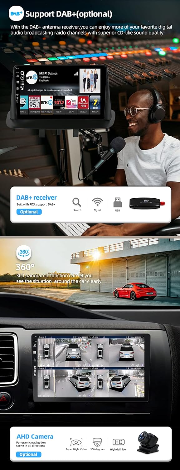 [6GB+128GB] Android 14 Autoradio für Renault Megane 3 (2009-2014)-2 Din-[Integriertes Wireless CarPl