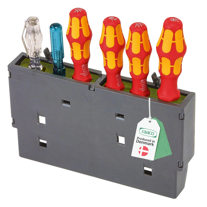 RAACO ToolFix Gross, Werkzeugkassette für Lochwand & Werkzeugwanden, 3,8 x 24,2 x 14 cm, mit Platz f