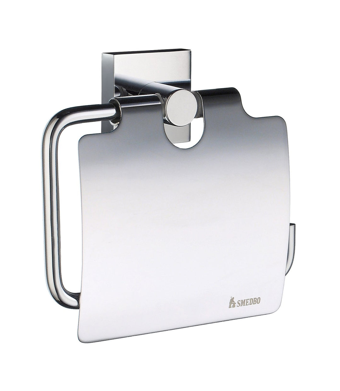 Smedbo "House" verchromtem Toilettenpapierhalter mit Deckel, silber