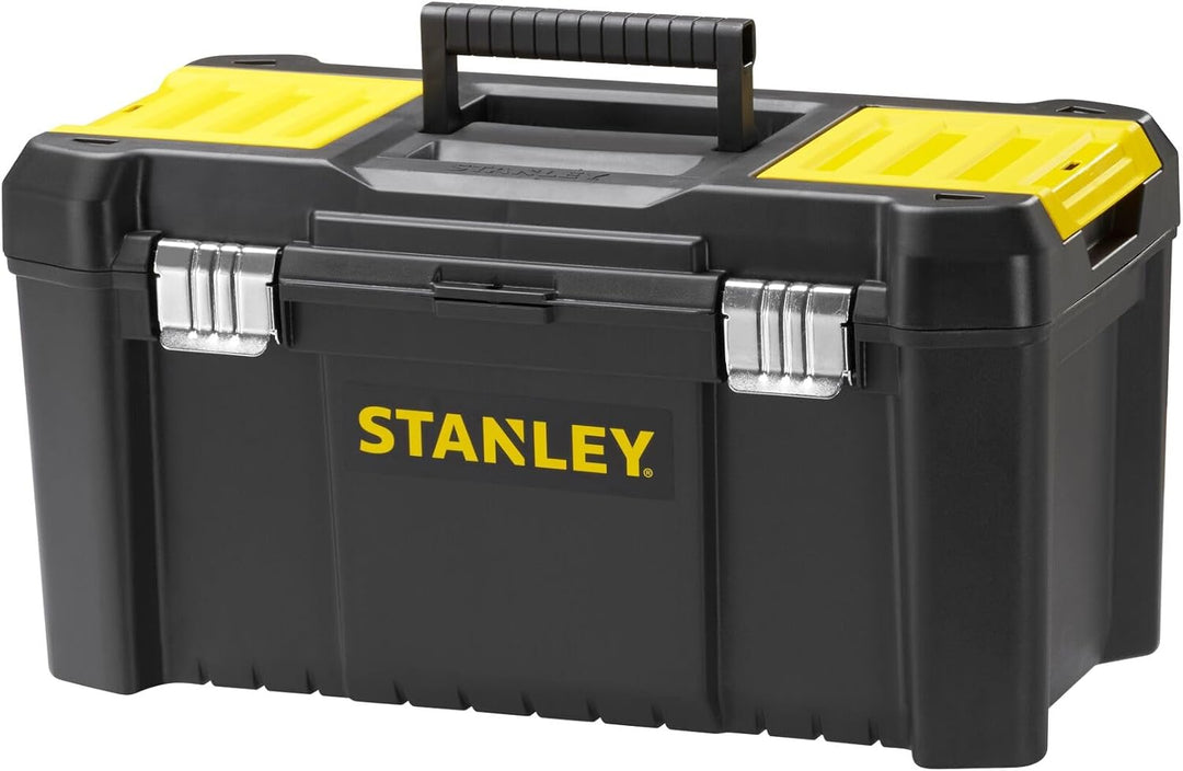 STANLEY Werkzeugkoffer (19", 49x25x25cm, Werkzeugbox mit Metallschliessen, stabiler Organizer aus Ku