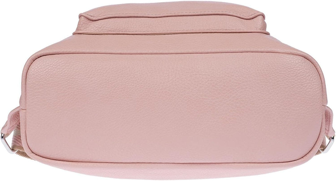 Christian Wippermann grosser Damen City Rucksack Tasche Body Bag Leder Optik Schultertasche Rose, Ro