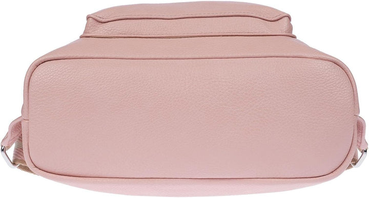 Christian Wippermann grosser Damen City Rucksack Tasche Body Bag Leder Optik Schultertasche Rose, Ro