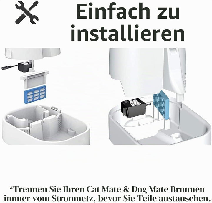 Ersatzfilter Kompatibel mit Cat Mate & Dog Mate Trinkbrunnen, Filter Trinkbrunnen für Hund/Katze Kat