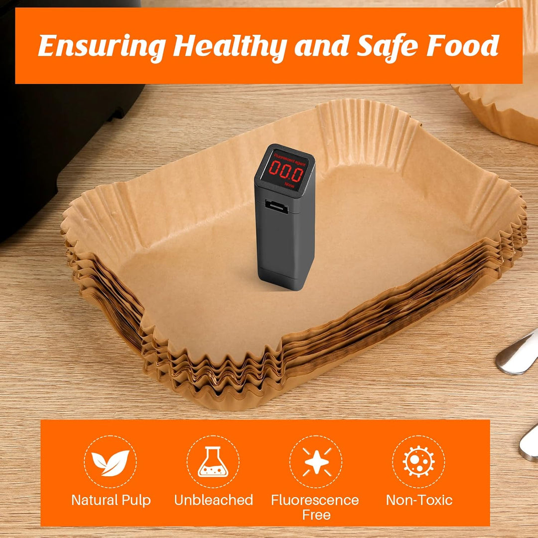 200 Stück Backpapier für Heissluftfritteuse Ninja Dual, Stone TH Airfryer mit Doppelkammer Pergament
