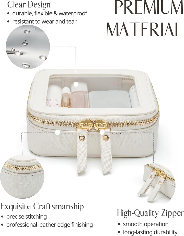 Popvibe Transparente Make-up-Tasche, Kulturbeutel, Reise-Kosmetiktasche mit Reissverschluss, tragbar