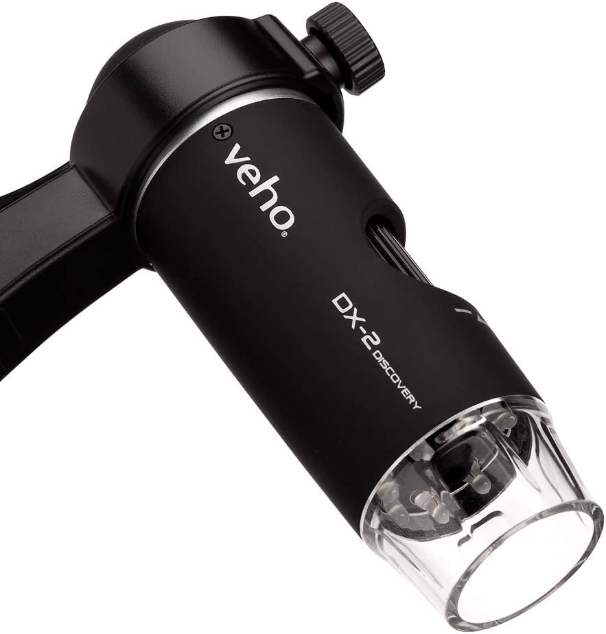 Veho Discovery DX-2 Digitales USB-Mikroskop, 3 MP, 500-fache Vergrösserung, Fotoaufnahme, Videoaufna