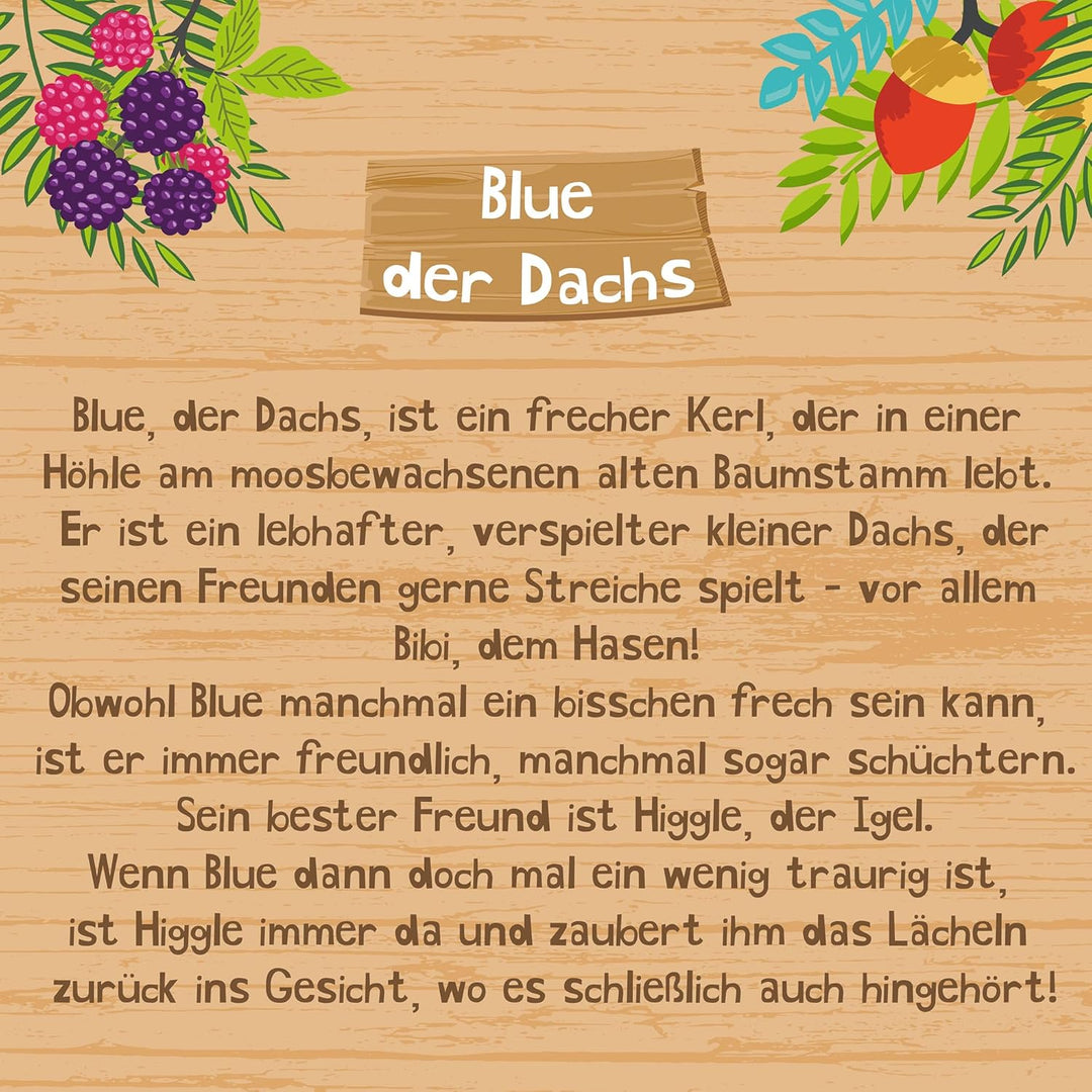 Curlimals 3710 - Blue der Dachs, interaktives Plüschtier mit 45 Geräuschen und Reaktionen, ca. 14 cm