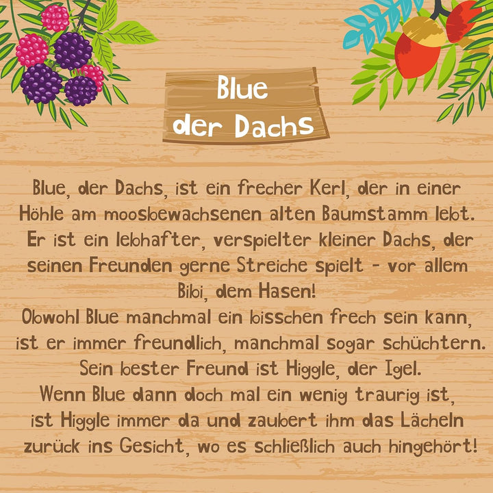 Curlimals 3710 - Blue der Dachs, interaktives Plüschtier mit 45 Geräuschen und Reaktionen, ca. 14 cm
