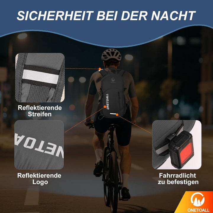 Wanderrucksack Damen, Diebstahlsicherer Tagesrucksack Damen, Wasserdichter Fahrrad Rucksack mit Rück